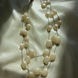 Layered Pearl Seashell Gold Necklace